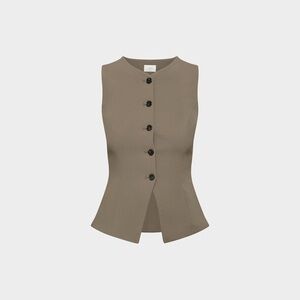 Aritzia Wilfred Khaki Vest (Cola Taupe) Regal Vest - Crepette